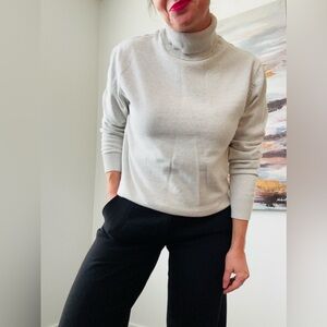 ZARA Soft Knit Light Grey Turtleneck Pullover Sweater XL